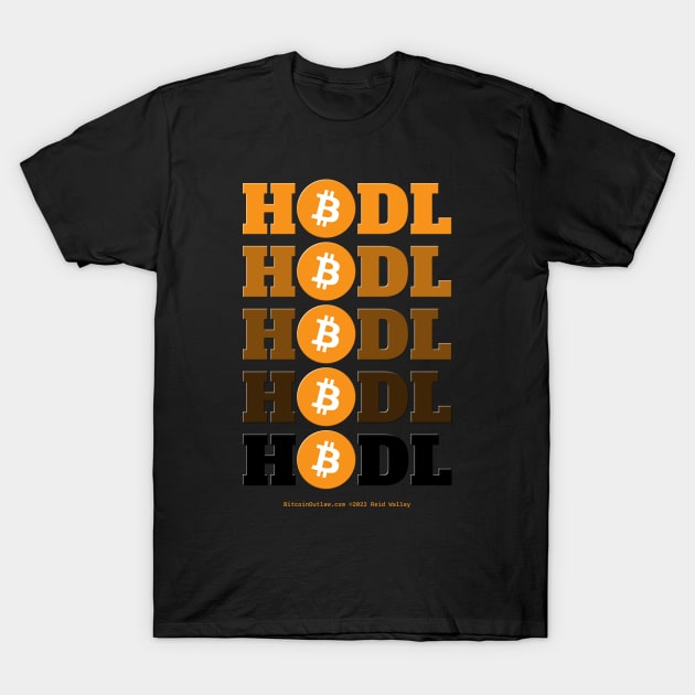 HODL 5 Stack Tower Bitcoin Logo T-Shirt by Reid Walley